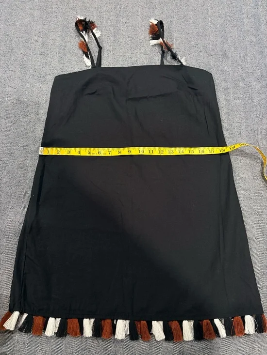 Anthropologie The Hartley Shift Mini Dress black fringe | color: black | size: S - Picture 4 of 9